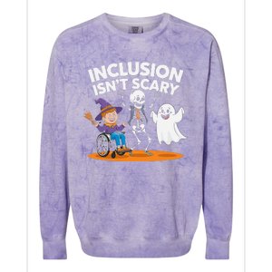 Inclusion IsnT Scary Halloween Fun Colorblast Crewneck Sweatshirt