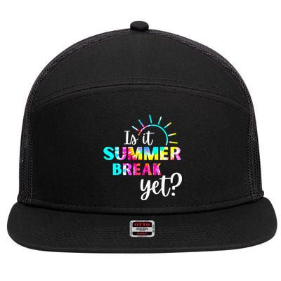 Is It Summer Break Yet Teacher Appreciation 7 Panel Mesh Trucker Snapback Hat