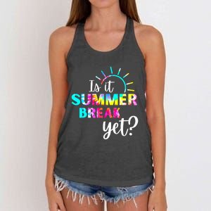 Is It Summer Break Yet Teacher Appreciation Women's Knotted Racerback Tank