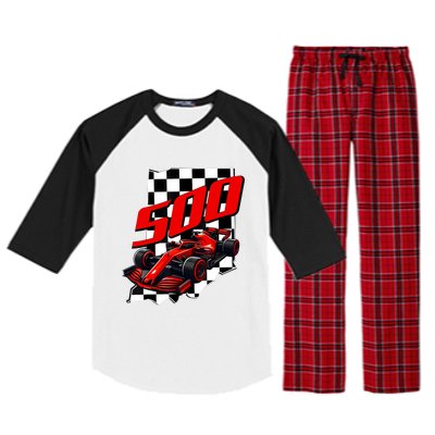 Indianapolis Indiana State 500 Race Car Formula Racing Car Raglan Sleeve Pajama Set