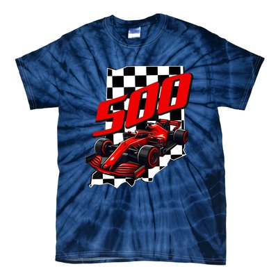 Indianapolis Indiana State 500 Race Car Formula Racing Car Tie-Dye T-Shirt