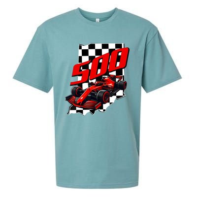 Indianapolis Indiana State 500 Race Car Formula Racing Car Sueded Cloud Jersey T-Shirt