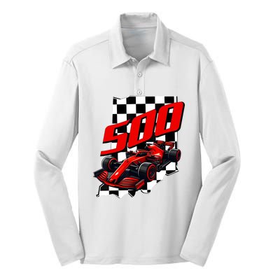 Indianapolis Indiana State 500 Race Car Formula Racing Car Silk Touch Performance Long Sleeve Polo