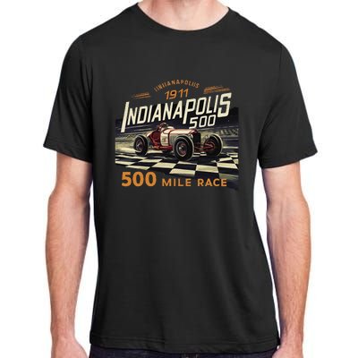 Indianapolis Indiana State 500 Race Car Formula Racing Car Adult ChromaSoft Performance T-Shirt