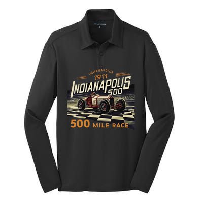 Indianapolis Indiana State 500 Race Car Formula Racing Car Silk Touch Performance Long Sleeve Polo