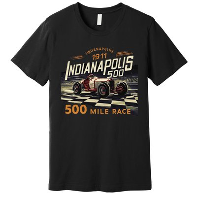 Indianapolis Indiana State 500 Race Car Formula Racing Car Premium T-Shirt