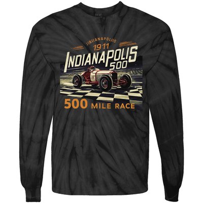 Indianapolis Indiana State 500 Race Car Formula Racing Car Tie-Dye Long Sleeve Shirt