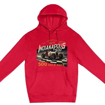 Indianapolis Indiana State 500 Race Car Formula Racing Car Premium Pullover Hoodie