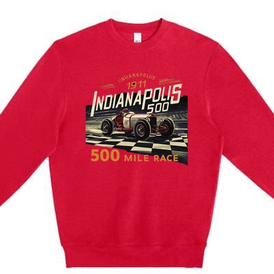 Indianapolis Indiana State 500 Race Car Formula Racing Car Premium Crewneck Sweatshirt