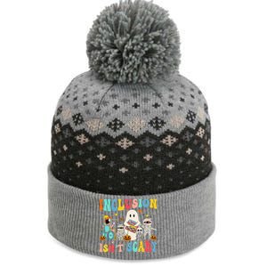 Inclusion IsnT Scary Teacher Skeleton Ghost Cute Halloween Gift The Baniff Cuffed Pom Beanie