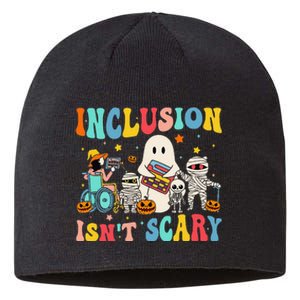 Inclusion IsnT Scary Teacher Skeleton Ghost Cute Halloween Gift Sustainable Beanie