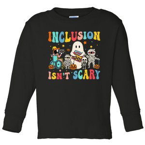 Inclusion IsnT Scary Teacher Skeleton Ghost Cute Halloween Gift Toddler Long Sleeve Shirt