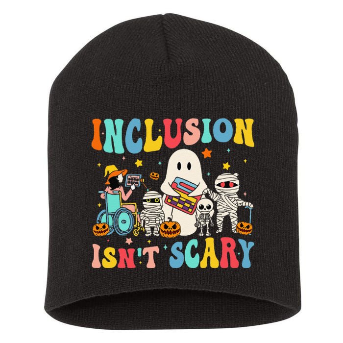 Inclusion IsnT Scary Teacher Skeleton Ghost Cute Halloween Gift Short Acrylic Beanie