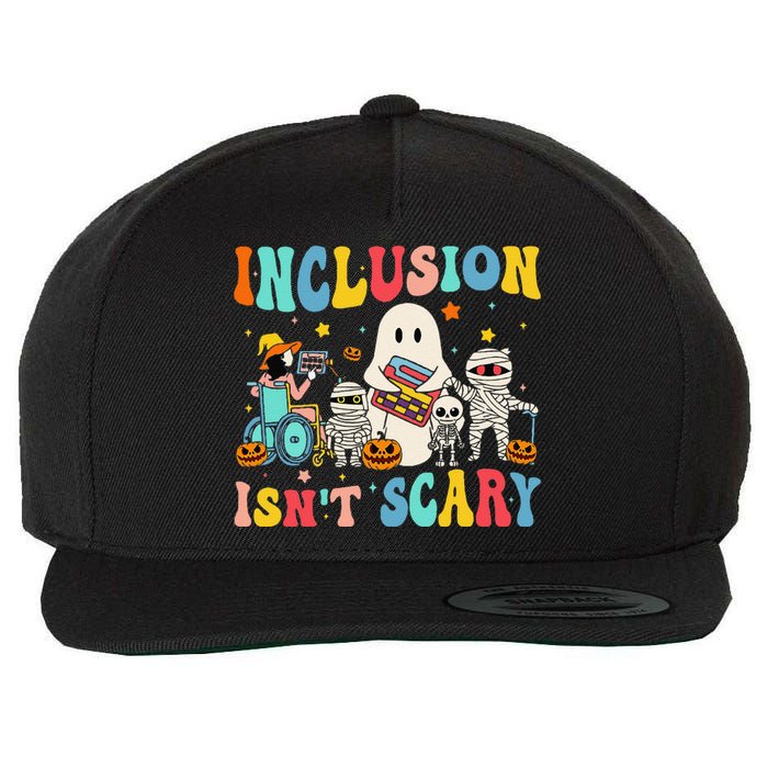 Inclusion IsnT Scary Teacher Skeleton Ghost Cute Halloween Gift Wool Snapback Cap