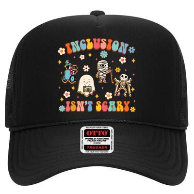 Inclusion IsnT Scary Slp Halloween Sped Teacher High Crown Mesh Back Trucker Hat