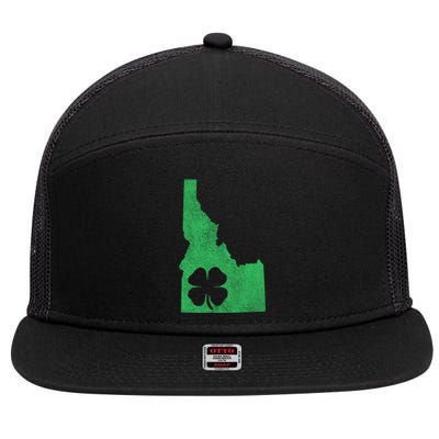 Idaho Irish Shamrock St Patrick's Day Saint Paddy's Gift Great Gift 7 Panel Mesh Trucker Snapback Hat