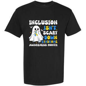 Inclusion Isnt Scary Down Syndrome Awareness Yellow And Blue Garment-Dyed Heavyweight T-Shirt