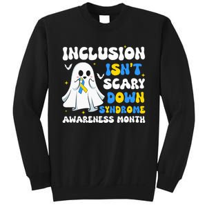 Inclusion Isnt Scary Down Syndrome Awareness Yellow And Blue Sweatshirt