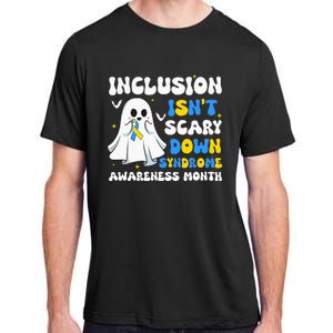 Inclusion Isnt Scary Down Syndrome Awareness Yellow And Blue Adult ChromaSoft Performance T-Shirt