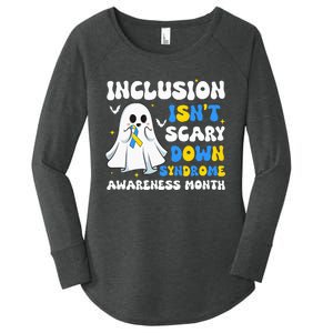 Inclusion Isnt Scary Down Syndrome Awareness Yellow And Blue Women's Perfect Tri Tunic Long Sleeve Shirt