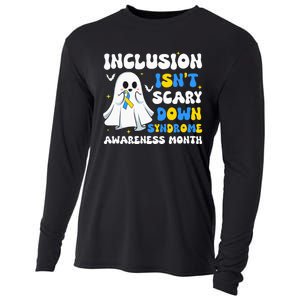 Inclusion Isnt Scary Down Syndrome Awareness Yellow And Blue Cooling Performance Long Sleeve Crew