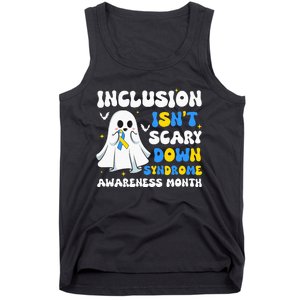 Inclusion Isnt Scary Down Syndrome Awareness Yellow And Blue Tank Top