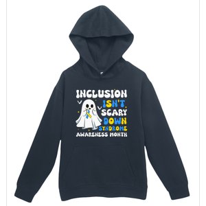 Inclusion Isnt Scary Down Syndrome Awareness Yellow And Blue Urban Pullover Hoodie