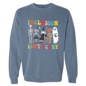 Inclusion IsnT Scary Slp Halloween Sped Teacher Ghost Mummy Garment-Dyed Sweatshirt