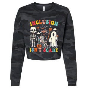 Inclusion IsnT Scary Slp Halloween Sped Teacher Ghost Mummy Cropped Pullover Crew