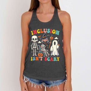 Inclusion IsnT Scary Slp Halloween Sped Teacher Ghost Mummy Women's Knotted Racerback Tank