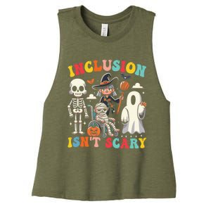 Inclusion IsnT Scary Slp Halloween Sped Teacher Ghost Mummy Women's Racerback Cropped Tank