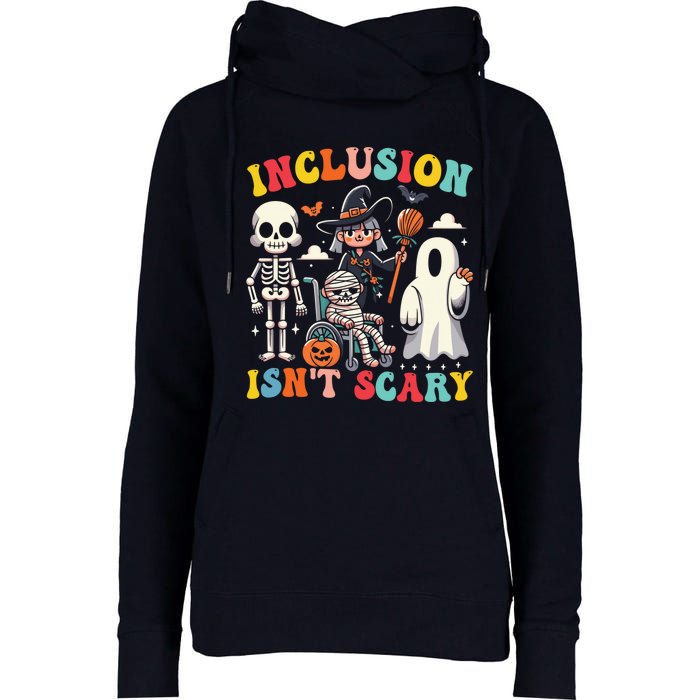 Inclusion IsnT Scary Slp Halloween Sped Teacher Ghost Mummy Womens Funnel Neck Pullover Hood