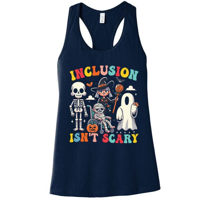 Inclusion IsnT Scary Slp Halloween Sped Teacher Ghost Mummy Women's Racerback Tank