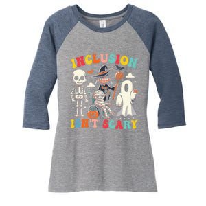 Inclusion IsnT Scary Slp Halloween Sped Teacher Ghost Mummy Women's Tri-Blend 3/4-Sleeve Raglan Shirt