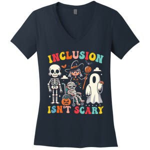 Inclusion IsnT Scary Slp Halloween Sped Teacher Ghost Mummy Women's V-Neck T-Shirt