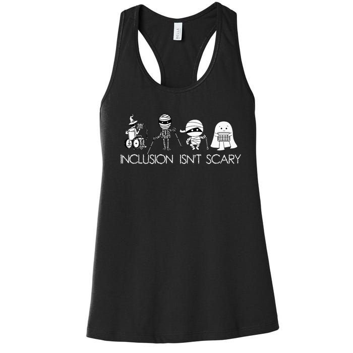 Inclusion IsnT Scary Slp Halloween Sped Teacher Ghost Mummy Women's Racerback Tank