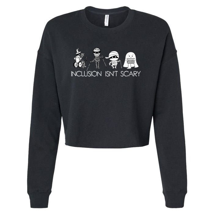 Inclusion IsnT Scary Slp Halloween Sped Teacher Ghost Mummy Cropped Pullover Crew