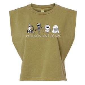 Inclusion IsnT Scary Slp Halloween Sped Teacher Ghost Mummy Garment-Dyed Women's Muscle Tee