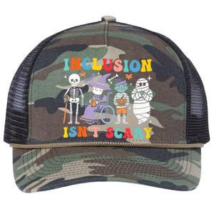 Inclusion IsnT Scary Slp Halloween Sped Teacher Ghost Mummy Retro Rope Trucker Hat Cap