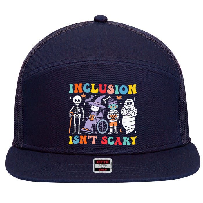 Inclusion IsnT Scary Slp Halloween Sped Teacher Ghost Mummy 7 Panel Mesh Trucker Snapback Hat