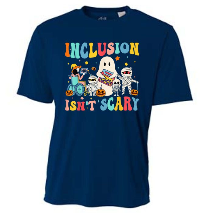 Inclusion IsnT Scary Teacher Skeleton Ghost Cute Halloween Cooling Performance Crew T-Shirt