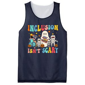 Inclusion IsnT Scary Teacher Skeleton Ghost Cute Halloween Mesh Reversible Basketball Jersey Tank