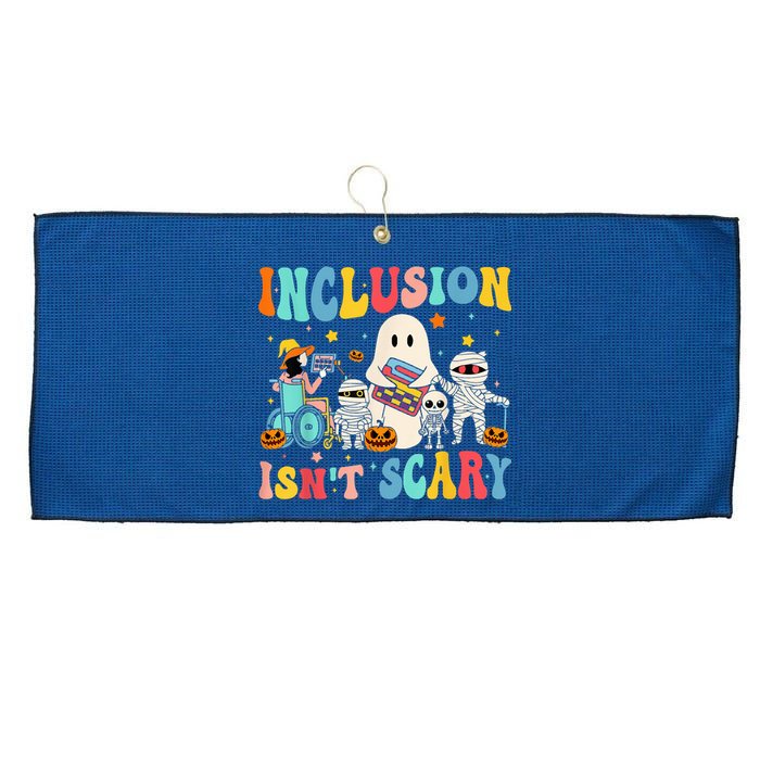 Inclusion IsnT Scary Teacher Skeleton Ghost Cute Halloween Large Microfiber Waffle Golf Towel