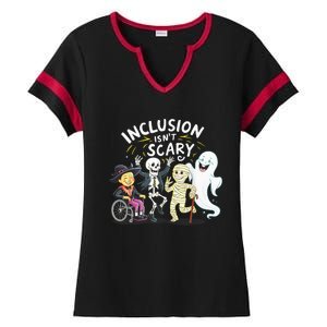 Inclusion IsnT Scary Teacher Skeleton Ghost Cute Halloweeninclusion IsnT Scary Ladies Halftime Notch Neck Tee