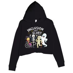 Inclusion IsnT Scary Teacher Skeleton Ghost Cute Halloweeninclusion IsnT Scary Crop Fleece Hoodie