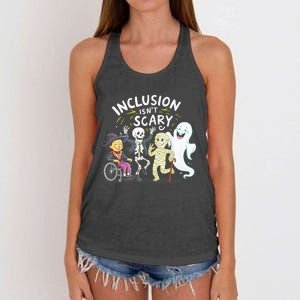 Inclusion IsnT Scary Teacher Skeleton Ghost Cute Halloweeninclusion IsnT Scary Women's Knotted Racerback Tank