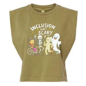 Inclusion IsnT Scary Teacher Skeleton Ghost Cute Halloweeninclusion IsnT Scary Garment-Dyed Women's Muscle Tee