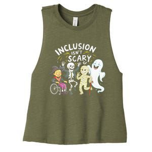 Inclusion IsnT Scary Teacher Skeleton Ghost Cute Halloweeninclusion IsnT Scary Women's Racerback Cropped Tank