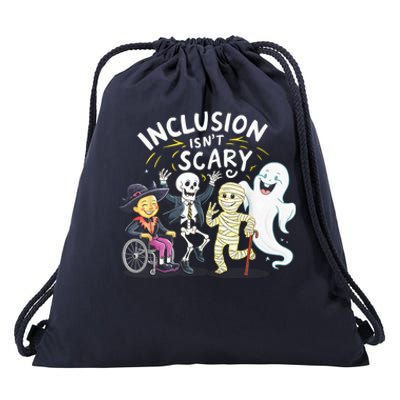 Inclusion IsnT Scary Teacher Skeleton Ghost Cute Halloweeninclusion IsnT Scary Drawstring Bag