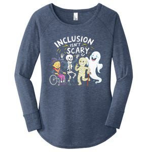 Inclusion IsnT Scary Teacher Skeleton Ghost Cute Halloweeninclusion IsnT Scary Women's Perfect Tri Tunic Long Sleeve Shirt